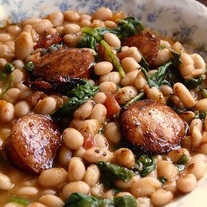 White Beans with Spinach & Sausage