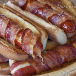 Bacon Wrapped Cheese Hot Dogs