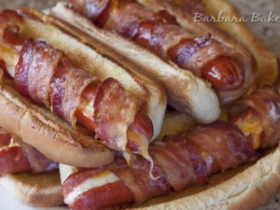 Bacon Wrapped Cheese Hot Dogs