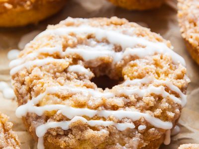 Coffee Cake Donuts With Vanilla Glaze
