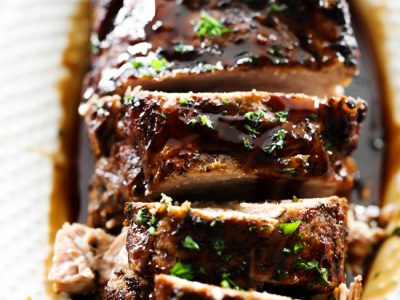 Slow Cooker Balsamic Glazed Pork Tenderloin
