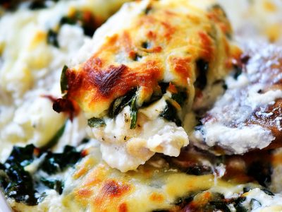 Cheesy Chicken Spinach Bake