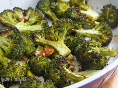 Roasted Broccoli with Smashed Garlic