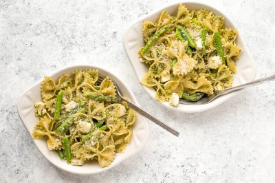 Spring Pesto Pasta with Asparagus and Chives