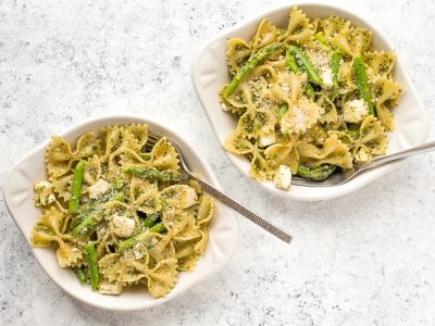 Spring Pesto Pasta with Asparagus and Chives