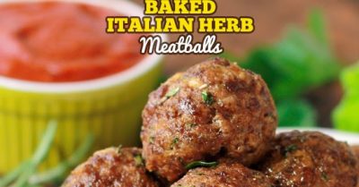 Italian Herb Baked Meatballs