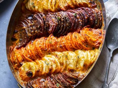 Cheesy Root Vegetable Gratin