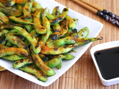 Spicy Grilled Edamame Snack