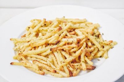 Low Carb Garlic Herb Shoestring Jicama Fries