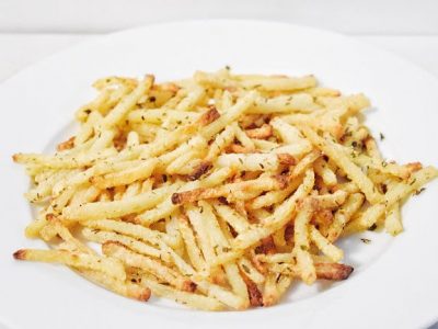 Low Carb Garlic Herb Shoestring Jicama Fries