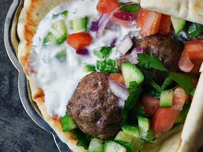 Mediterranean Meatball Gyros Sandwich
