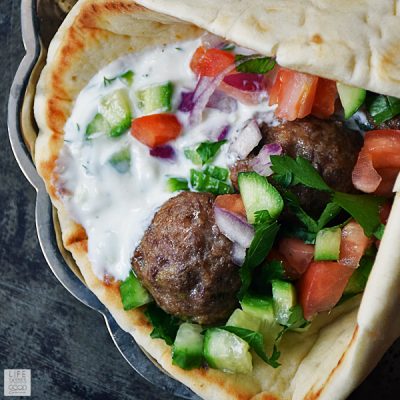 Mediterranean Meatball Gyros Sandwich