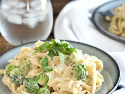 Vegan Pasta Alfredo With Broccoli