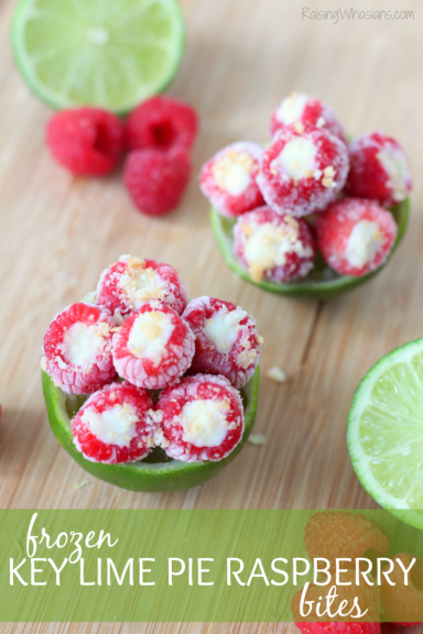 Frozen Key Lime Pie Raspberry Snack Bites