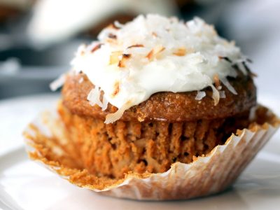 Healthy Whole Grain Carrot Coconut Morning Glory Muffins