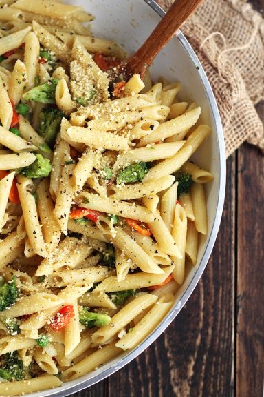Vegan Coconut Penne Primavera