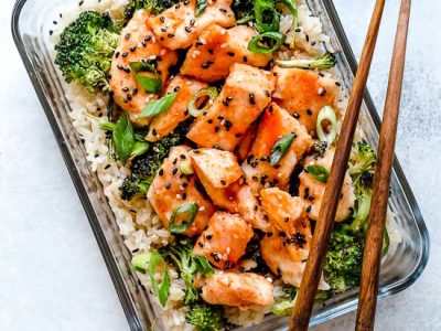 Honey Sriracha Chicken and Broccoli Meal Prep Bowls