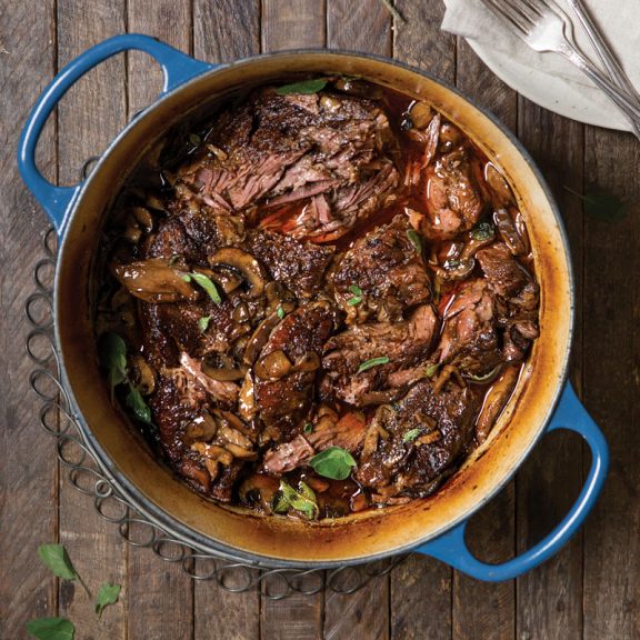 Beef Roast With Mushrooms and Red Wine