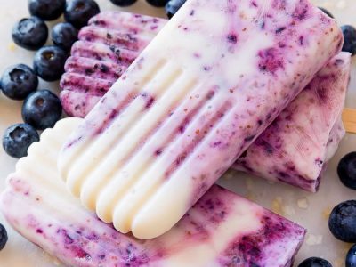 3 Ingredient Blueberry Yogurt Swirl Popsicles