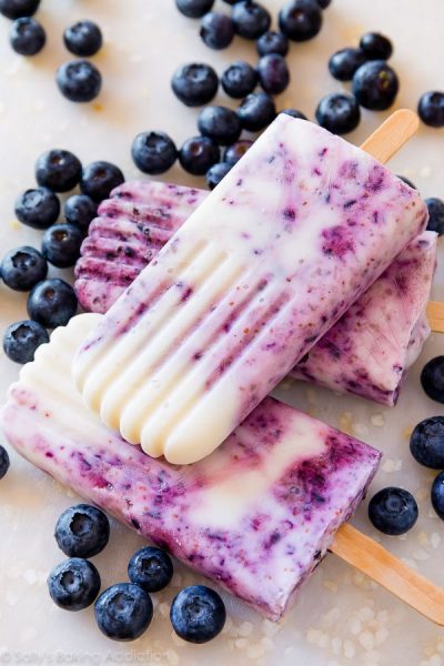 3 Ingredient Blueberry Yogurt Swirl Popsicles