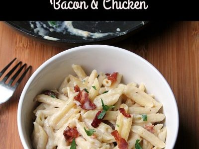 Creamy Garlic Pasta With Bacon and Chicken