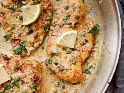 Creamy Chicken Piccata With Garlic