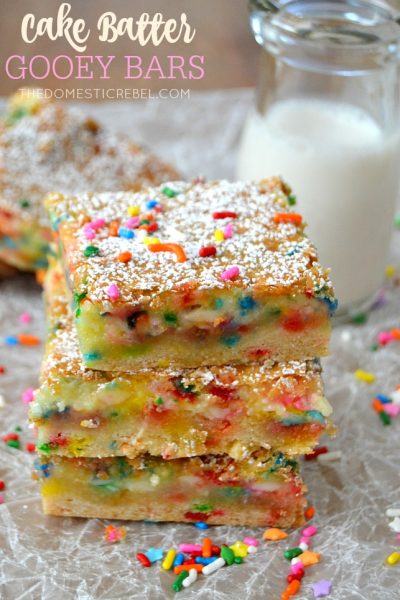 Cake Batter Gooey Bars