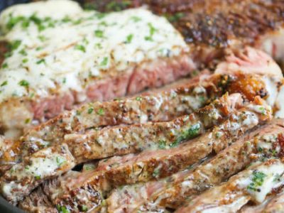 Steak With Garlic Parmesan Cream Sauce