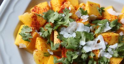 Mango With Cilantro, Coconut, and Chile Powder