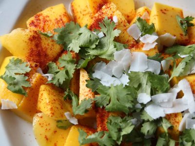 Mango With Cilantro, Coconut, and Chile Powder