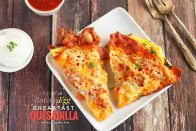 Keto Bacon and Egg Breakfast Quesadilla