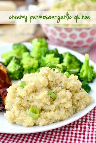 Gluten-free Creamy Parmesan-Garlic Quinoa