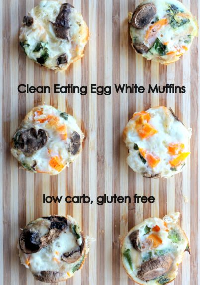 Cheesy Egg White Veggie Breakfast Muffins {low carb, gluten free}