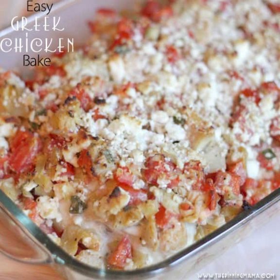 {Easy Dinner Recipe} Greek Chicken Bake
