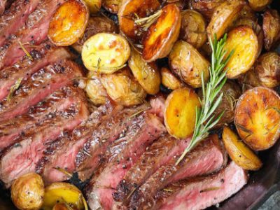 Skillet Steak With Rosemary Roasted Potatoes