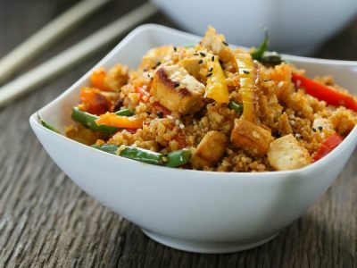 Vegetarian dirty Thai fried quinoa