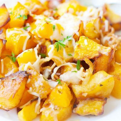 Garlic Parmesan Roasted Butternut Squash