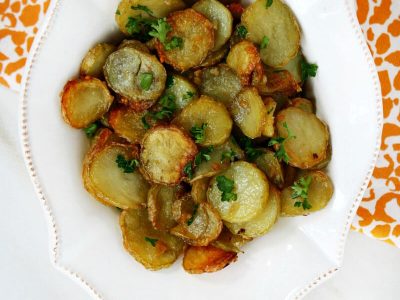 Garlic and Shallot Fingerling Potatoes (Vegan, Gluten-Free, Paleo-Friendly*)