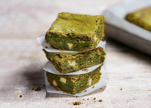 White Chocolate And Matcha Green-tea Brownies