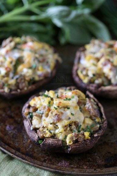 Breakfast Stuffed Mushrooms