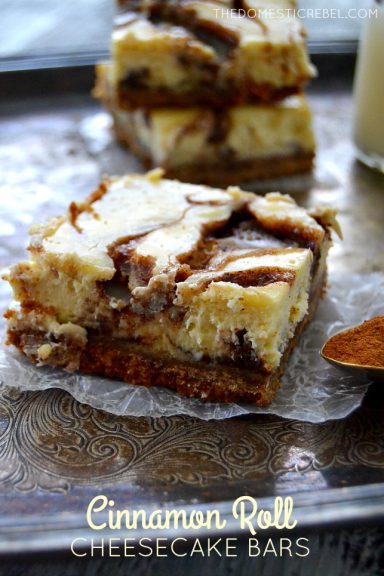 Cinnamon Roll Cheesecake Bars