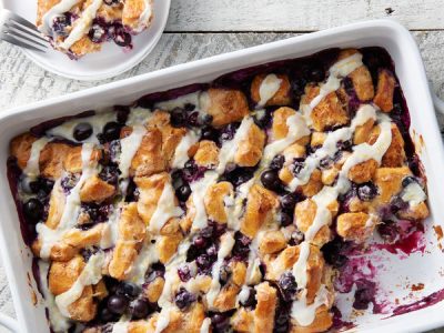 Blueberry-Lemon Cinnamon Roll Breakfast Bake