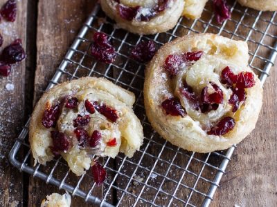 (Idiot Proof) 5-Ingredient Cranberry + Brie Cinnamon Sugar Puff Pastry Swirls.