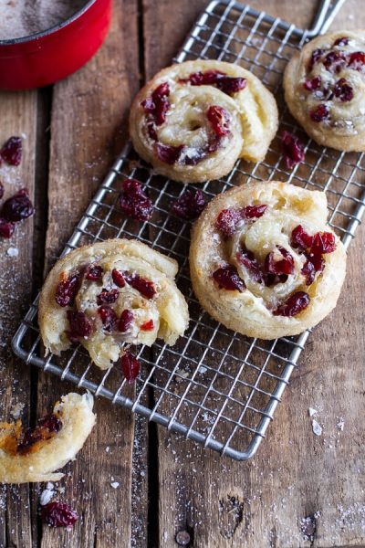 (Idiot Proof) 5-Ingredient Cranberry + Brie Cinnamon Sugar Puff Pastry Swirls.