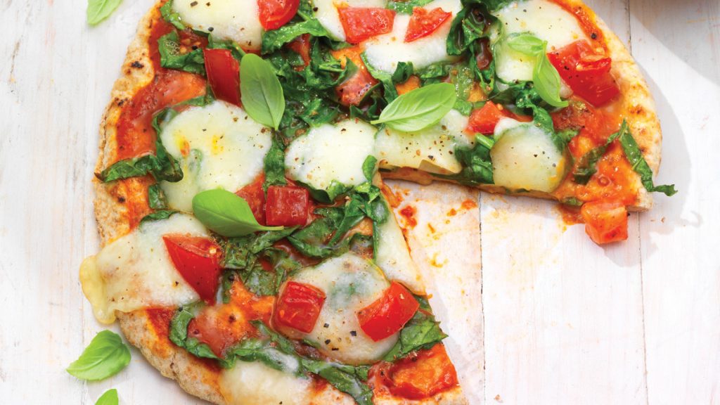Personal Pizza With Garlic, Spinach & Mozzarella