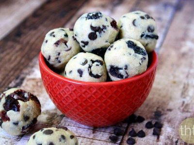 Chocolate Chip and Cranberry Cookie Dough Balls