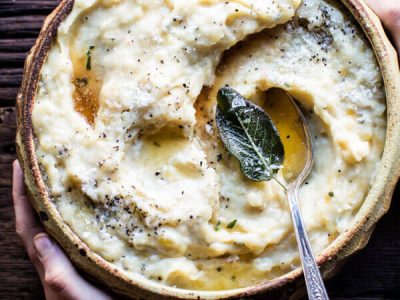 Crockpot Three Cheese Mashed Potatoes.
