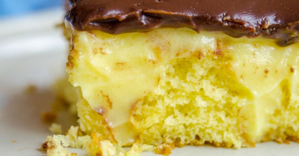 Boston Cream Pie Poke Cake