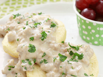Sausage Gravy and Biscuits