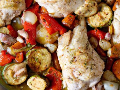 Savory and Simple: One-Pan Garlic and Herb Chicken with Roasted Vegetables